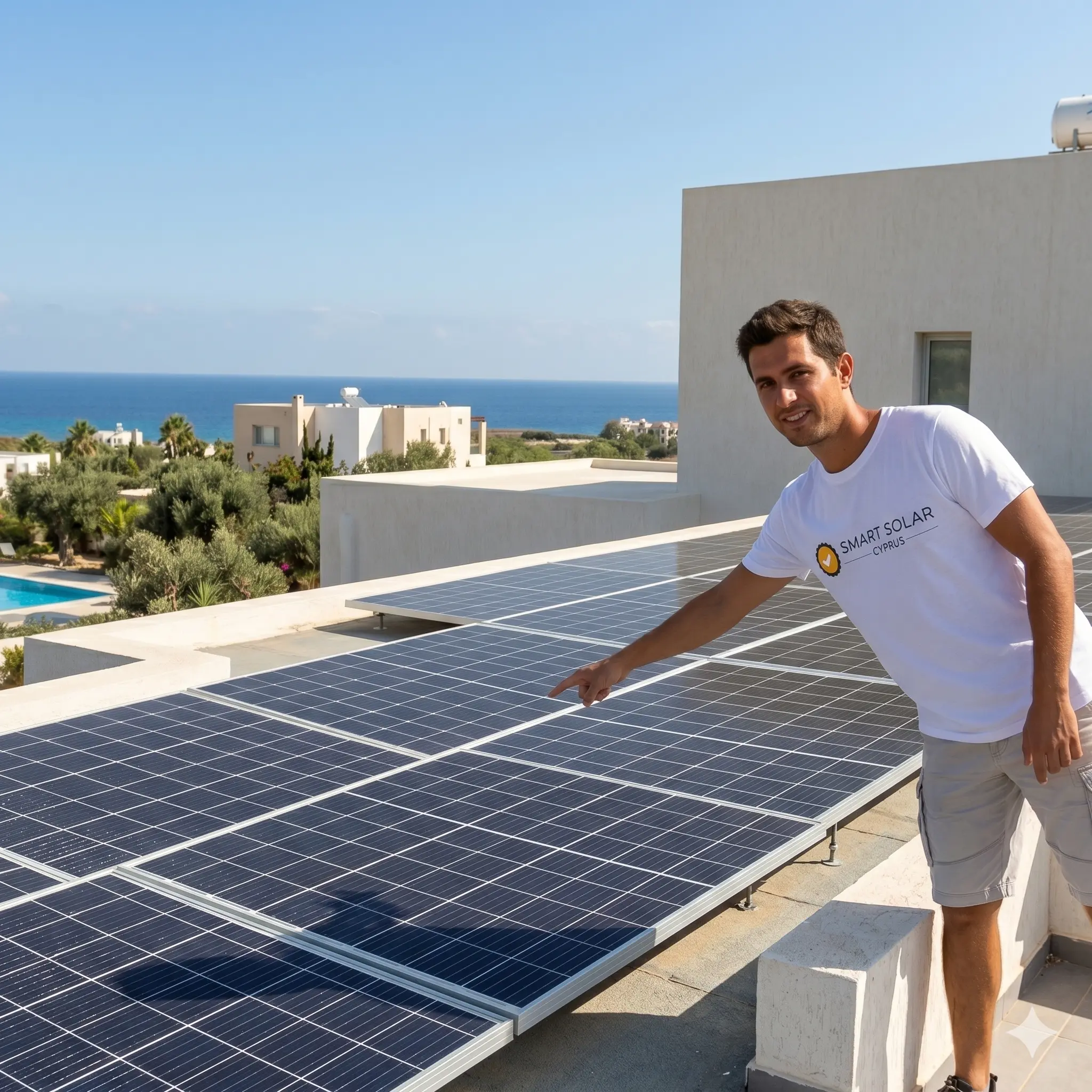 Smart Solar Cyprus installation team